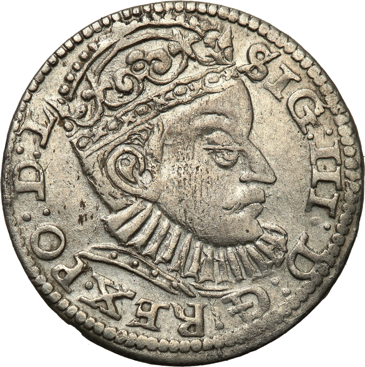 Zygmunt III Waza. Trojak (3 grosze) 1588, Ryga - rzadszy rocznik